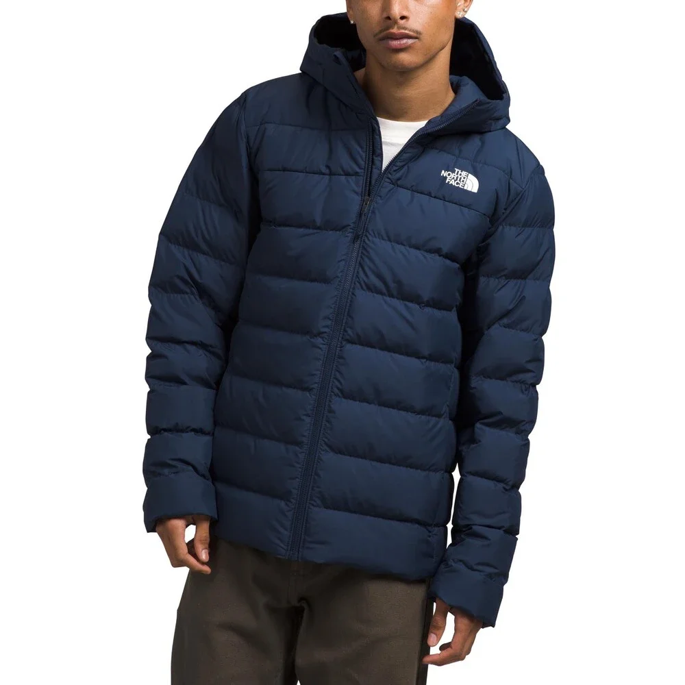 The North Face Aconcagua 3 Puffer Jacket Mens Large Navy Hooded Full Zip GBO3019